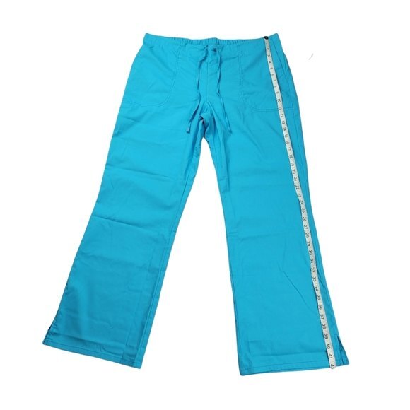 Code Happy Womens Drawstring Scrub Pants, Turquoise Blue, L, New With Tags, NWT - Picture 6 of 13